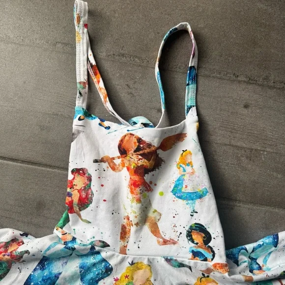 Wild Rich Kids Watercolor Princess halter crossback Princess Dress WDW  Disney